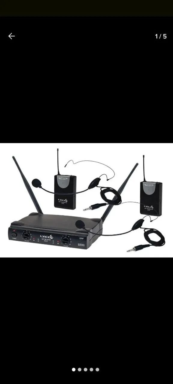 Microfone Sem Fio Lyco Duplo 2 Headset 2 Lapela