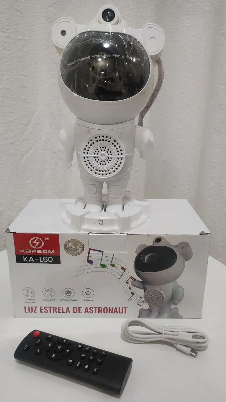 Projetor Astronauta caixa de som e Estrelas e Galáxias - KA-L60