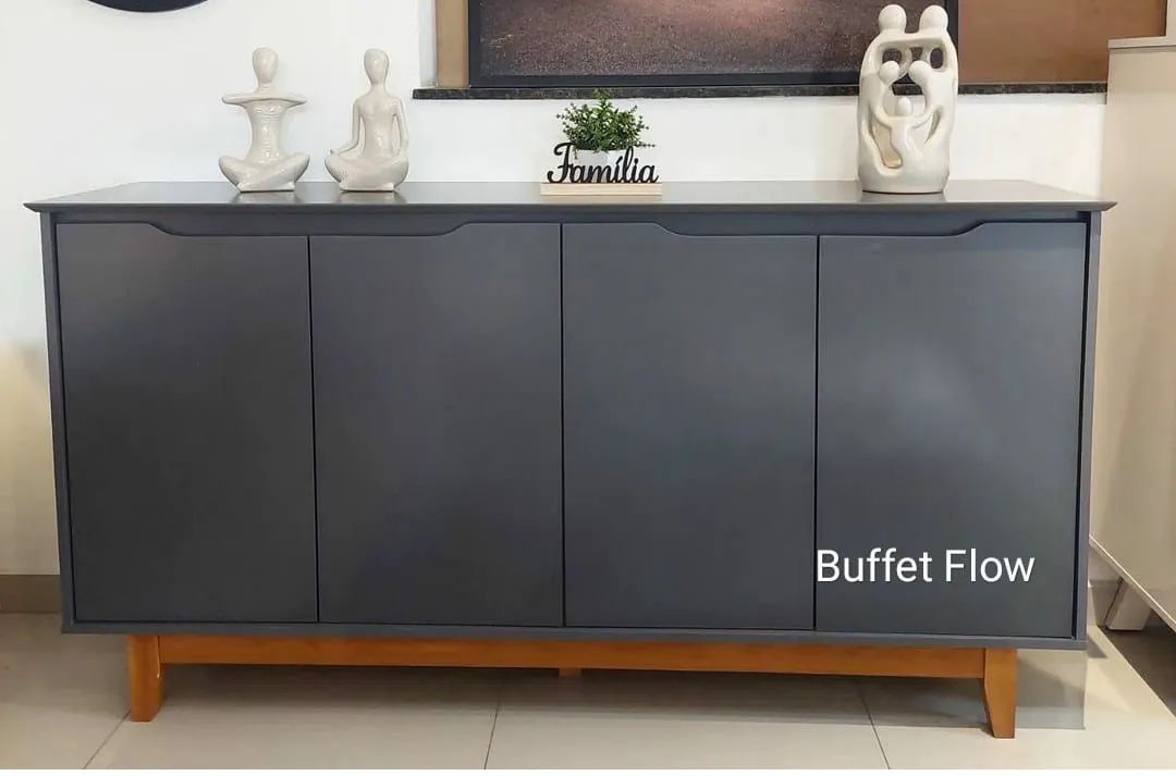 Buffet 4 Portas Cinza - Moderno e Elegante - Foto 3