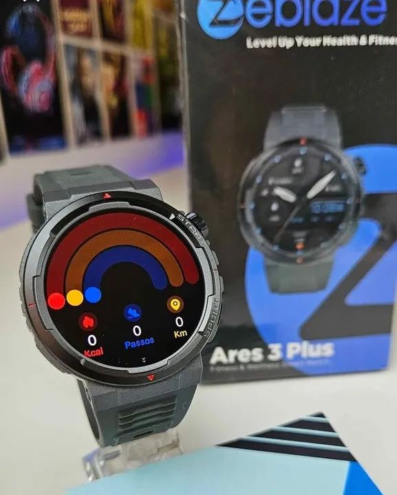 SMARTWATCH ZEBLAZE ARES 3 PLUS - Tela Amoled, Ligações, Notificações, Esportes, Saúde. - Foto 6