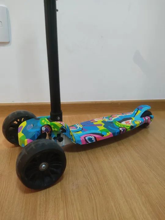 Patinete Infantil Com 3 Rodas Dobrável colorido 70kg - Foto 2