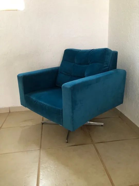 Poltronas giratória - azul  - Foto 2