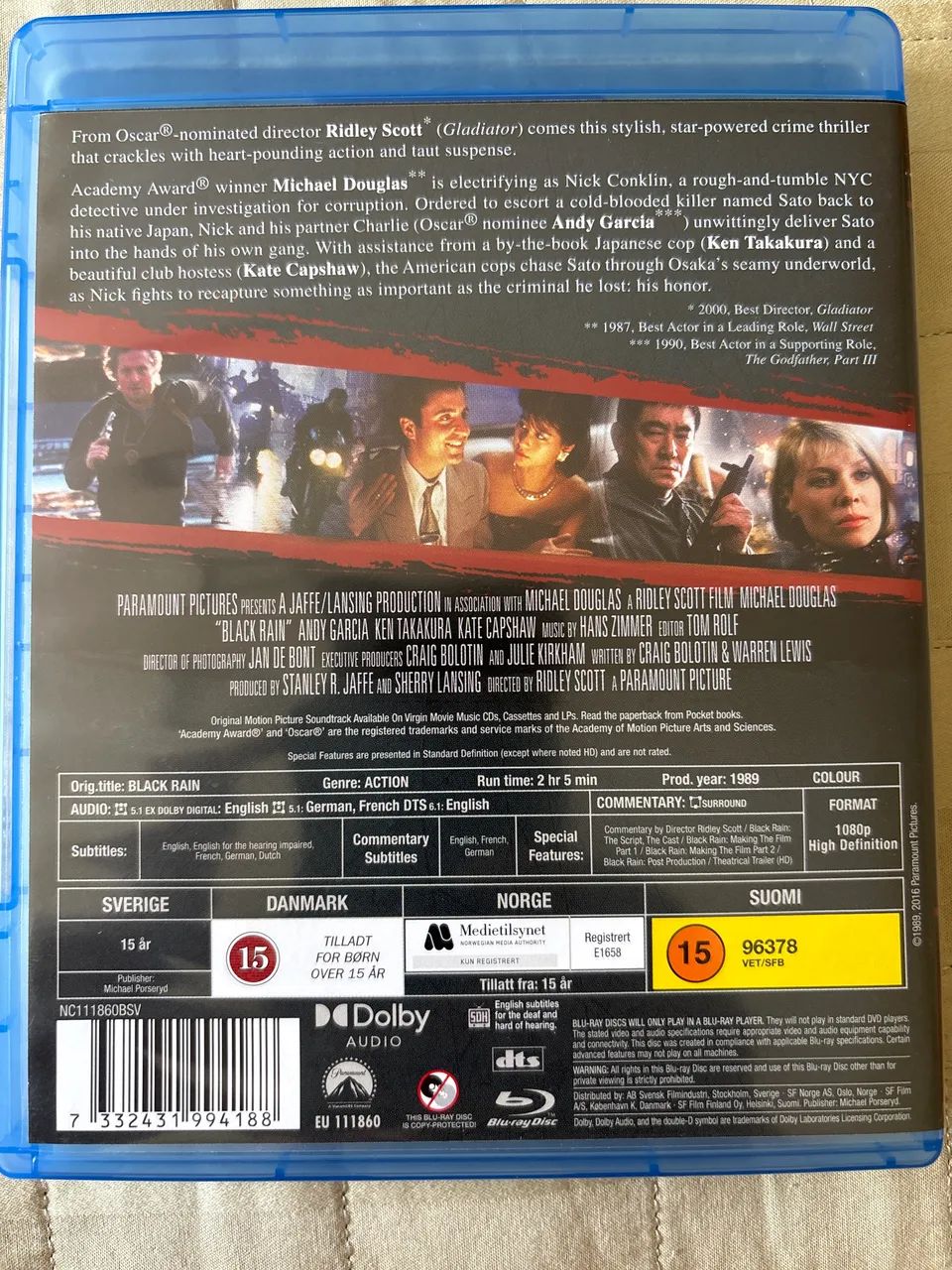 Bluray Black Rain de Rossler Scott importado - Foto 2