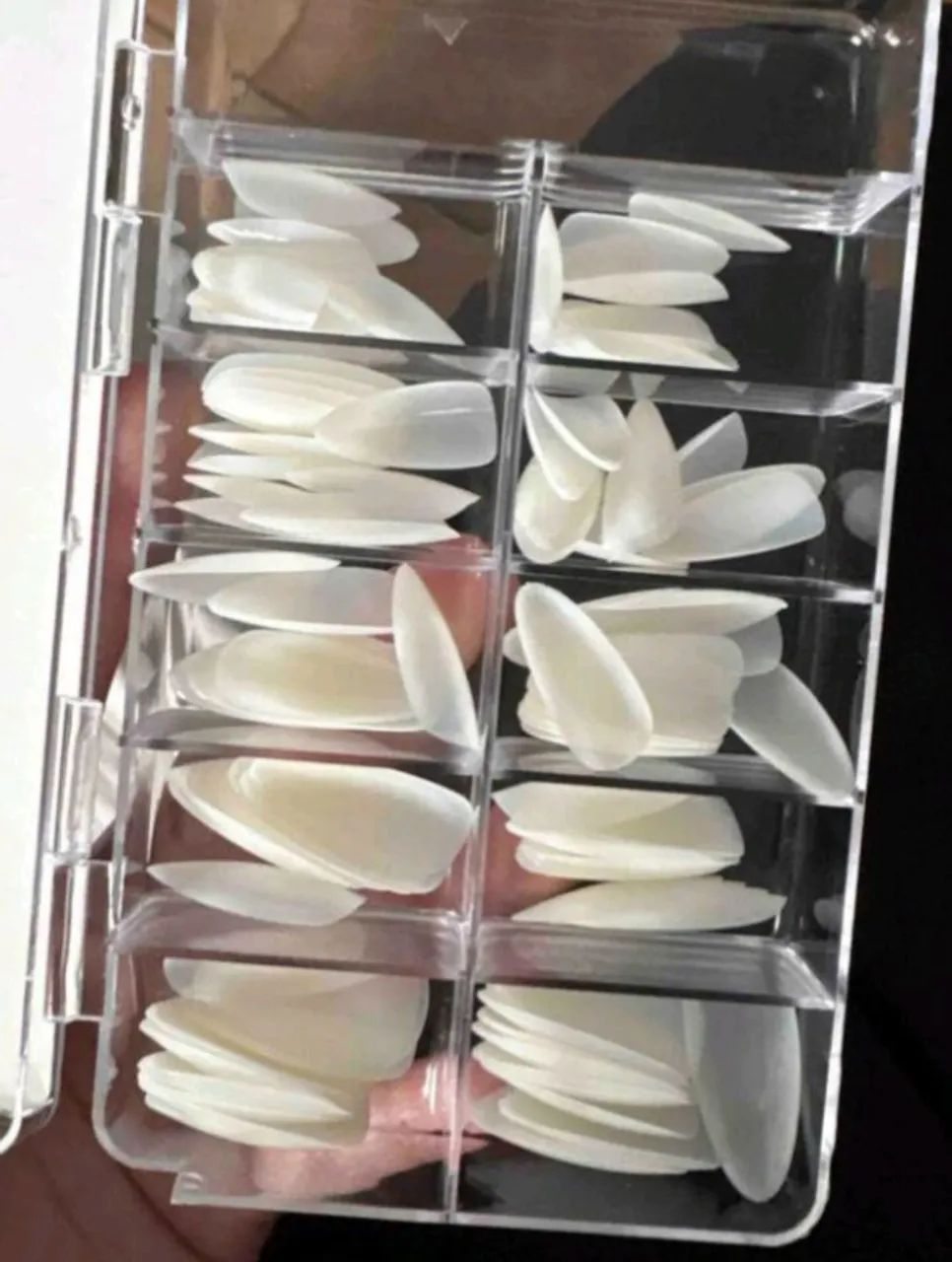 Caixa Com 100 Unhas Postiças Curva Stiletto Unha de Gato - Foto 2