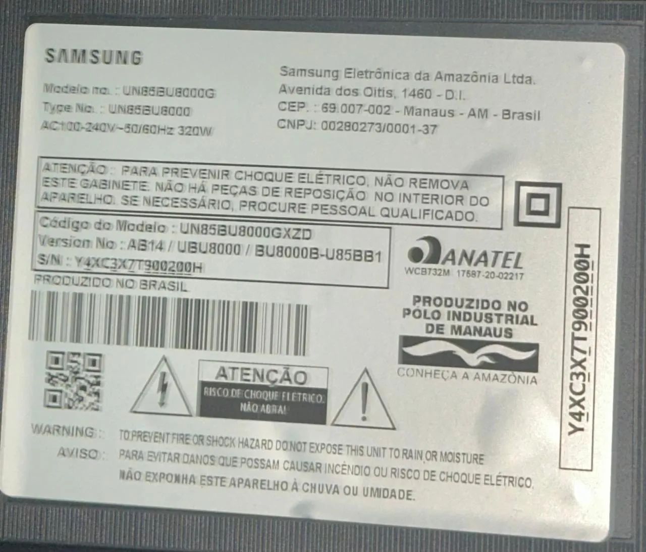 TV Samsung 85" 4K (85BU8000) - Para Retirada de Peças / Sucata - Foto 3