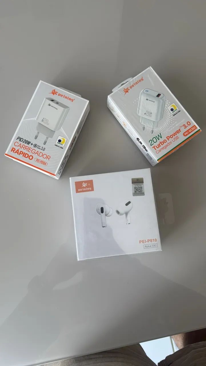 Fone Bluetooth e carregadores 