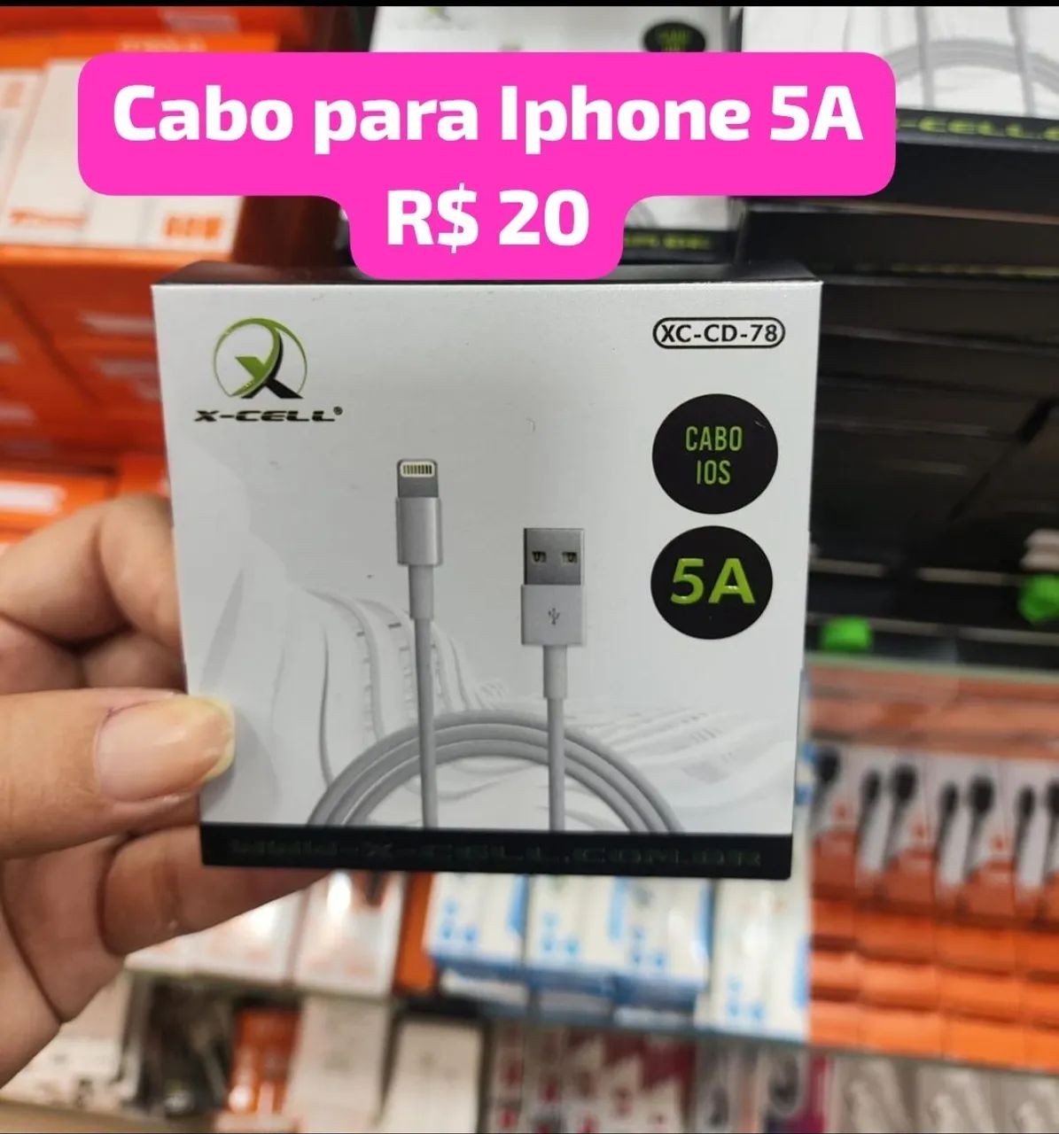 Cabo para iPhone 5A R$ 20