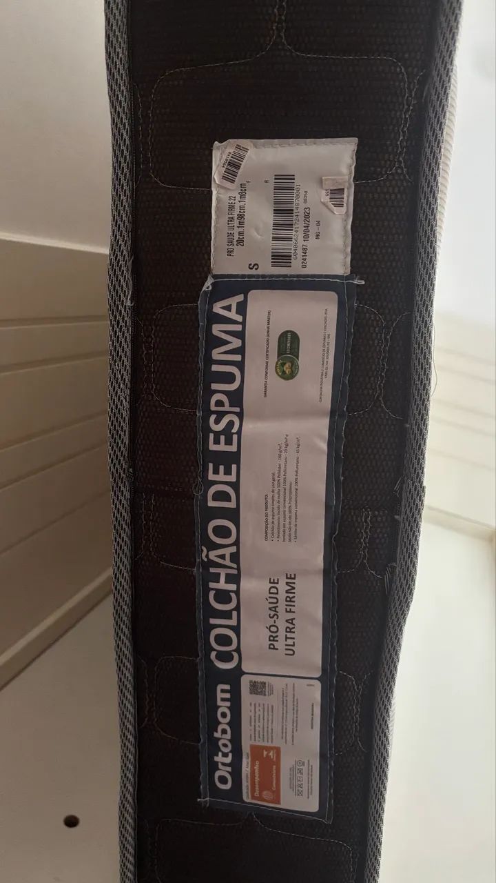 Base Box de couro e Colchão Viúva Ortobom Semi Nova  - Foto 4