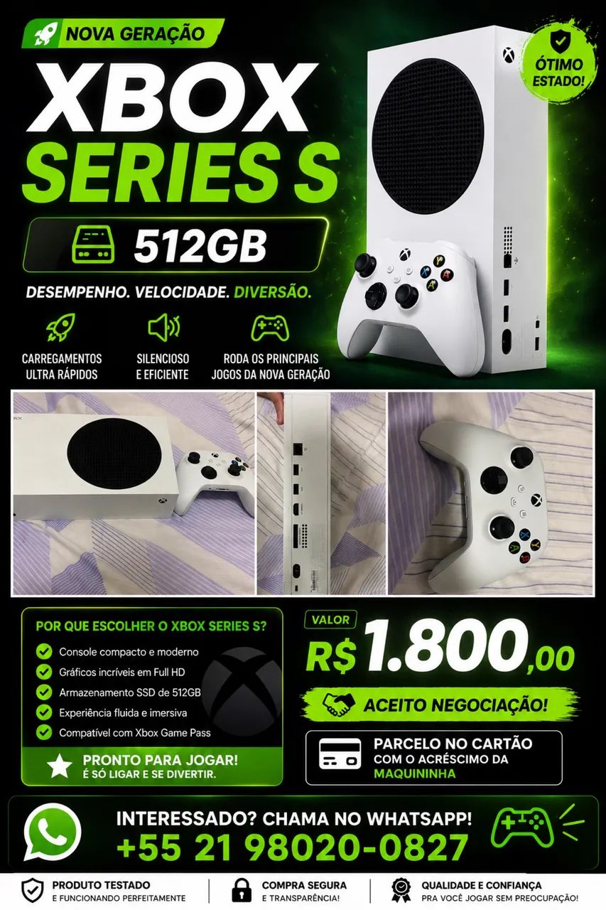 XBOX SÉRIES S 512gb - Consoles de Vídeo Game - Itanhangá, Rio de