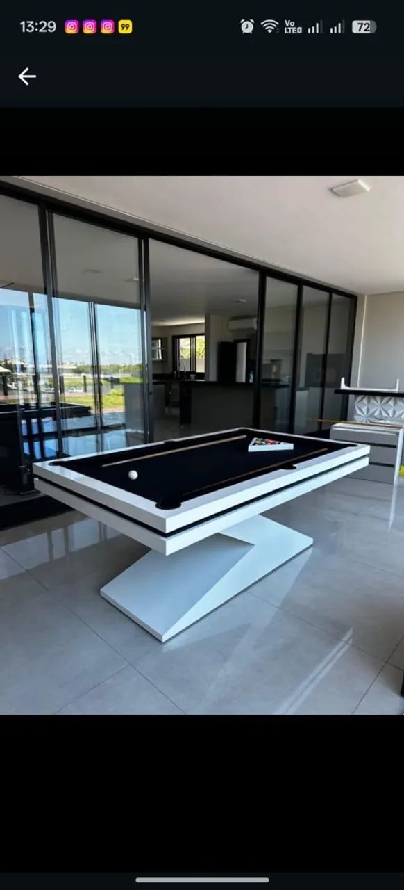 Mesa de sinuca e jantar 