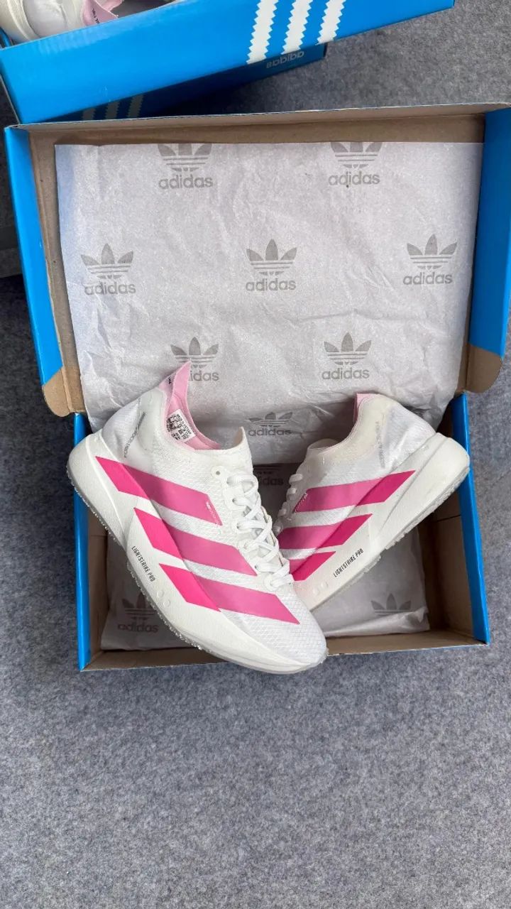 Tênis Adidas Adizero Adios Pro 4 Feminino Importado Cor: Branco/Rosa - Disponível 34 AO 39 - Foto 3