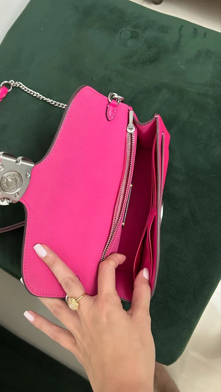 Bolsa Tabby Chain Clutch Coach Rosa  - Foto 4