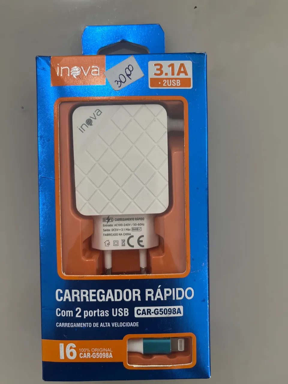 Carregador Rápido I6 2 Portas USB Alta Velocidade 