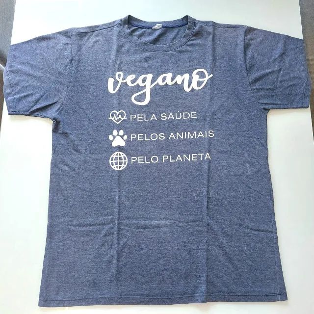 Camisetas Tamanho G Vegano - Kit com 2  - Foto 4