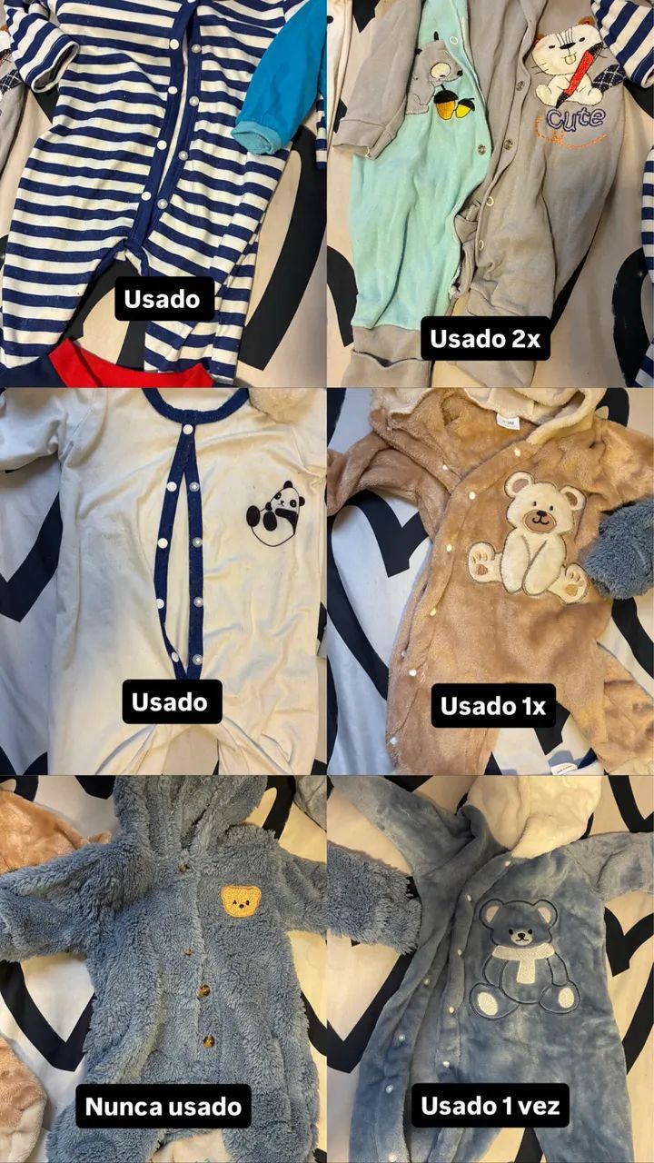 18 peças de roupa bebê masculino 1-3meses - Foto 2