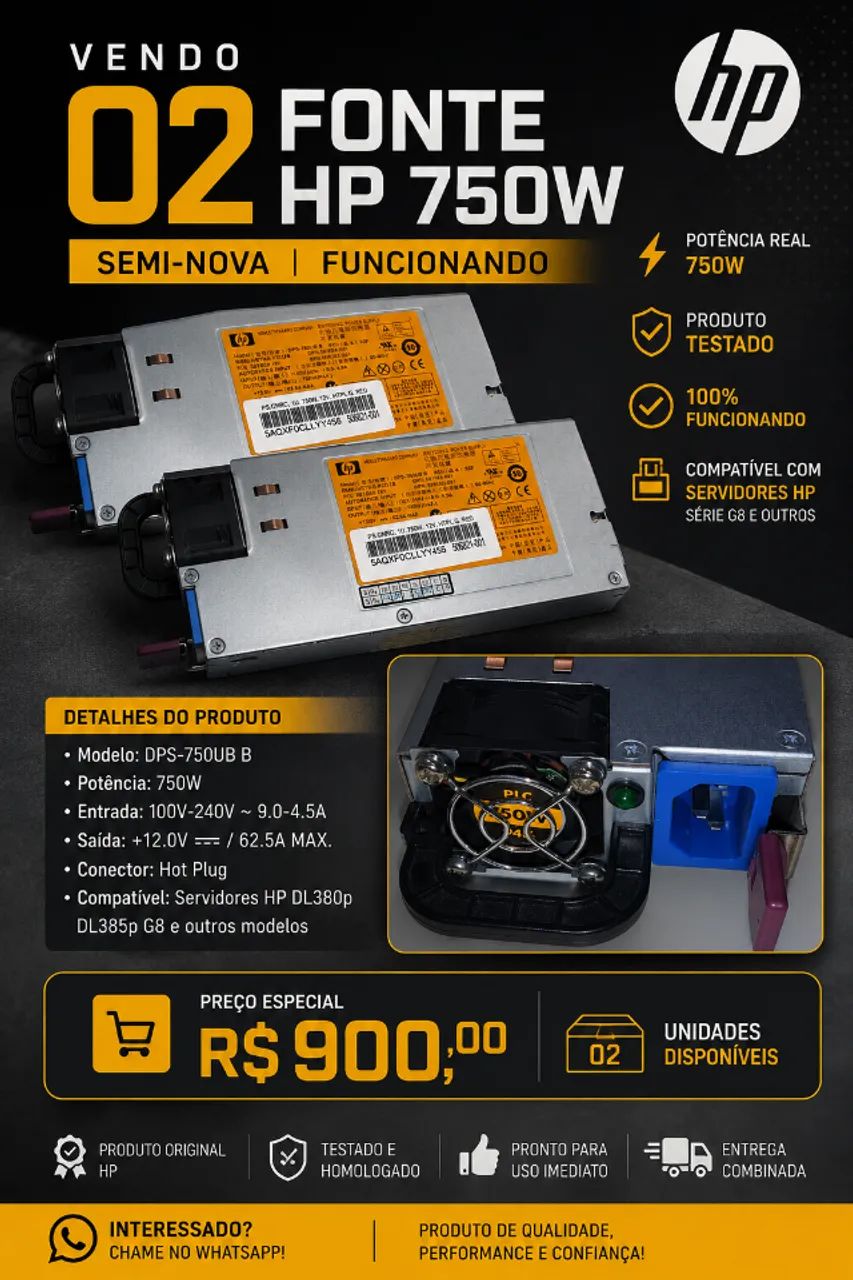  Fonte Hp 750w 