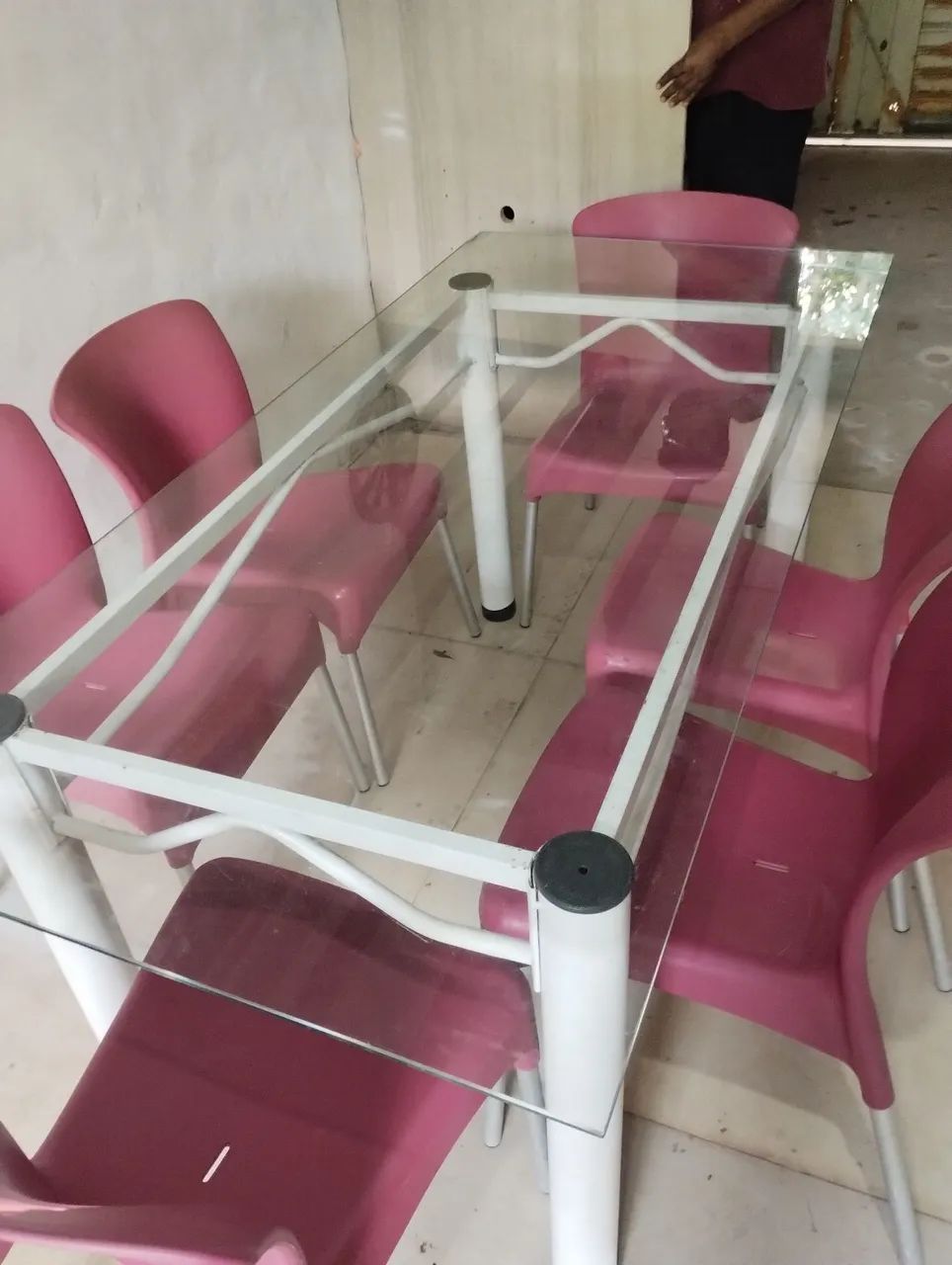 ENTREGO, conjunto de mesa com 6 cadeiras 