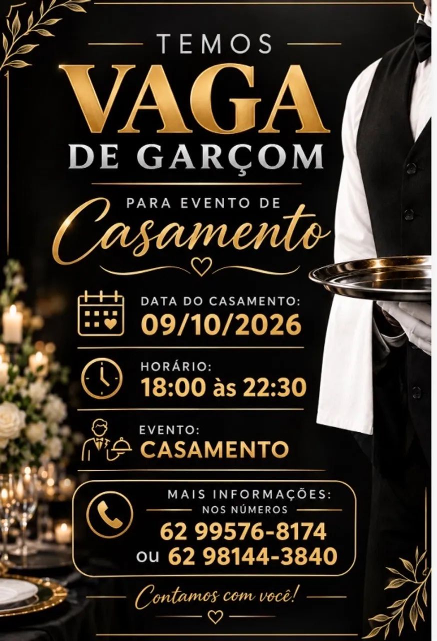 Vaga para garçom 