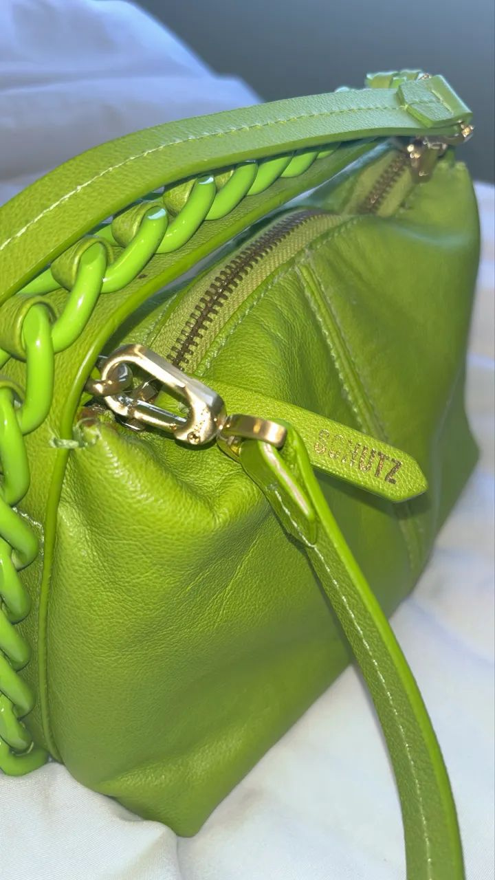 Bolsa Mini Hobo Randall Couro Verde Schutz - Foto 5