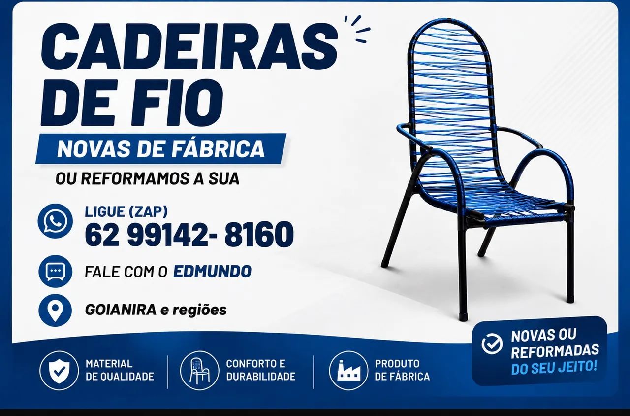 Cadeiras de fio nova ou reformada