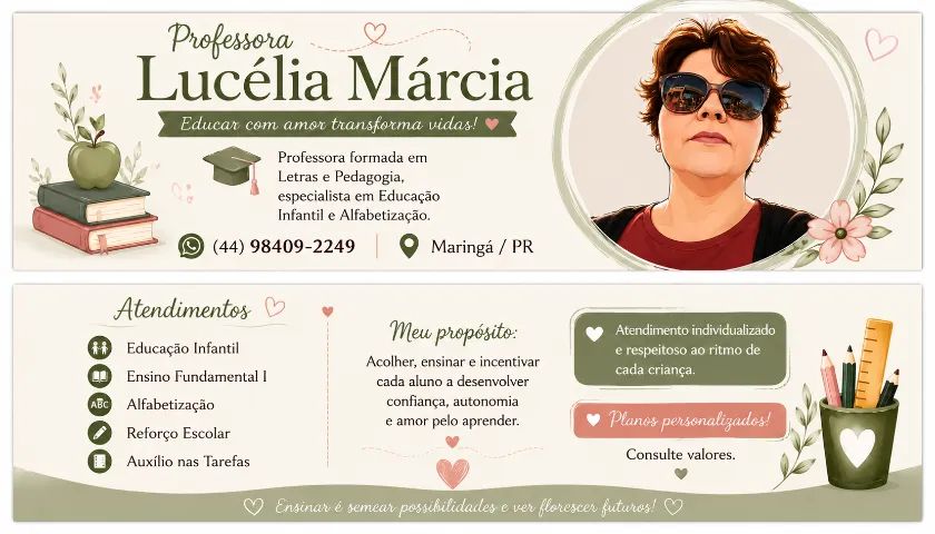 Professora Particular | Alfabetização, Reforço Escolar e Educação Infantil - Maringá