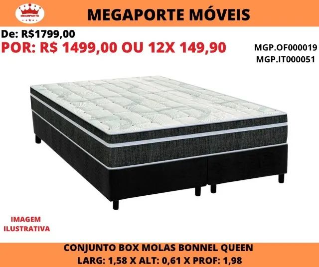 CAMA BOX QUEEN MOLAS BONNEL