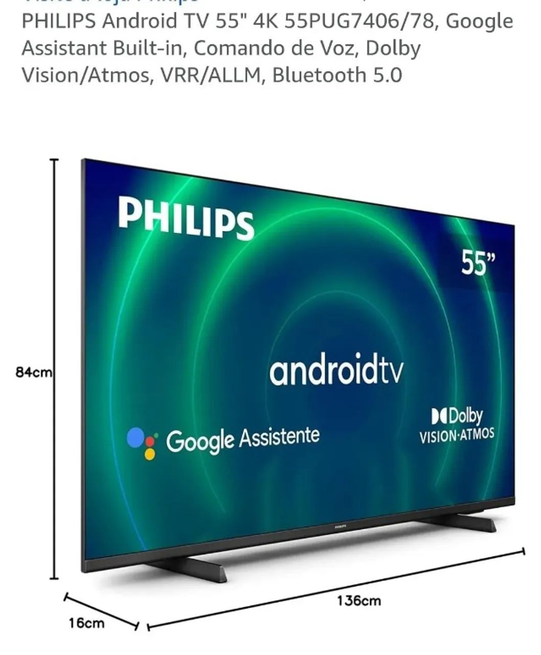 PHILIPS Android TV 55" 4K, Google tv