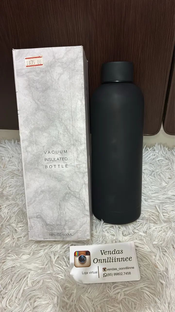 Garrafa emborrachada 500ml preta