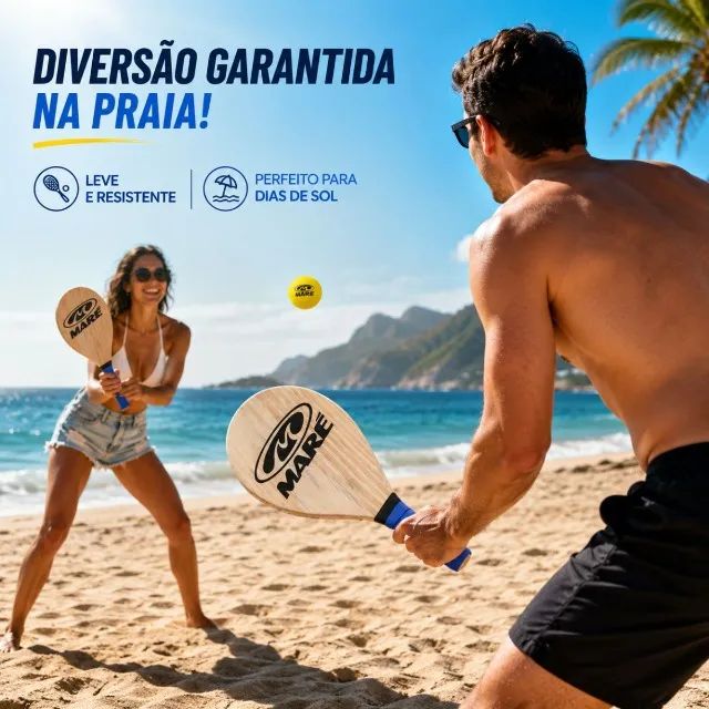 Frescobol com Bolsa e 3 bolinhas Novo  - Foto 4