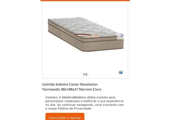 COLCHÃO DE SOLTEIRO MARCA CASTOR REVOLUTION TECNOPEDIC