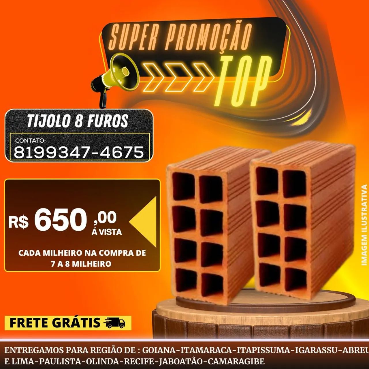 Tijolo com menor valor do mercado direto de fabrica frete grátis 