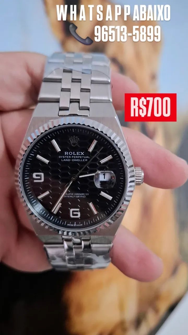 Relógio ROLEX LAND DWELLER AUTOMÁTICO MOSTRADOR PRETO  - Foto 2