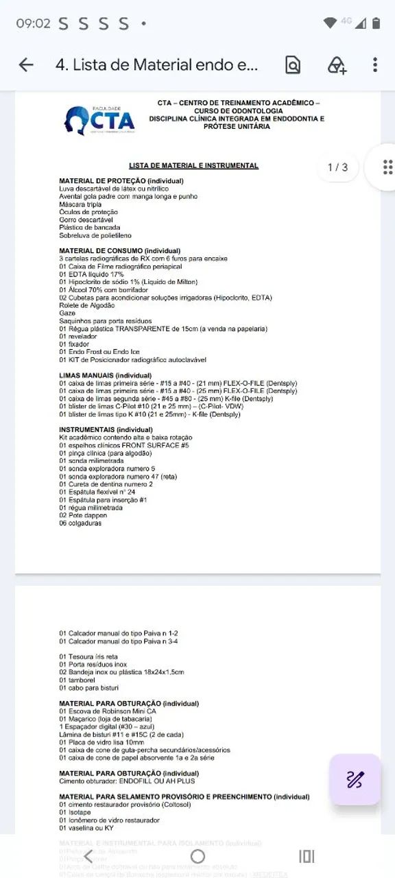 Lista de endodontia  - Foto 2