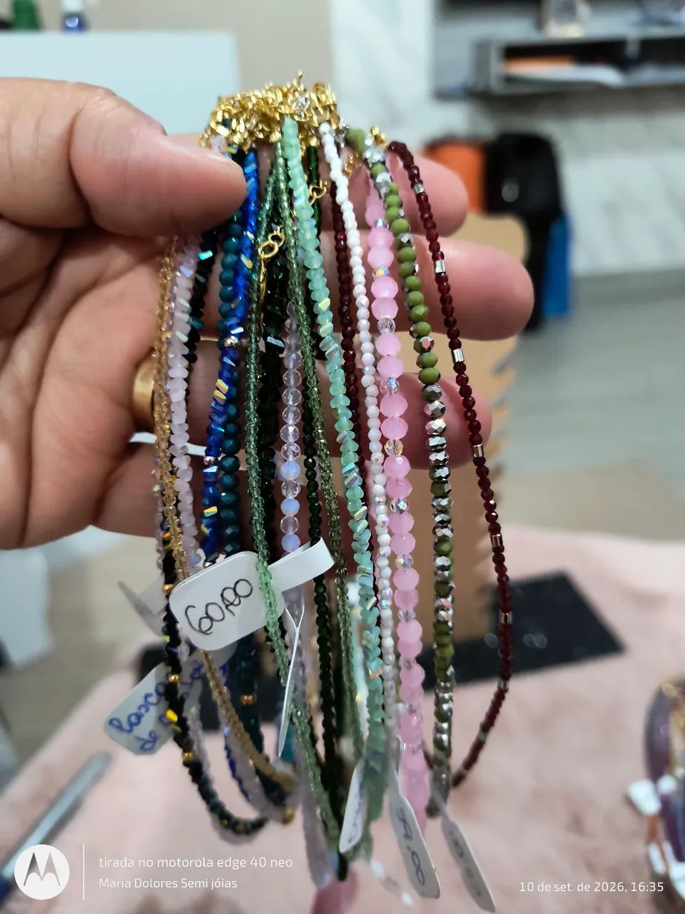 17 choker de cristais banhado em ouro  - Foto 2