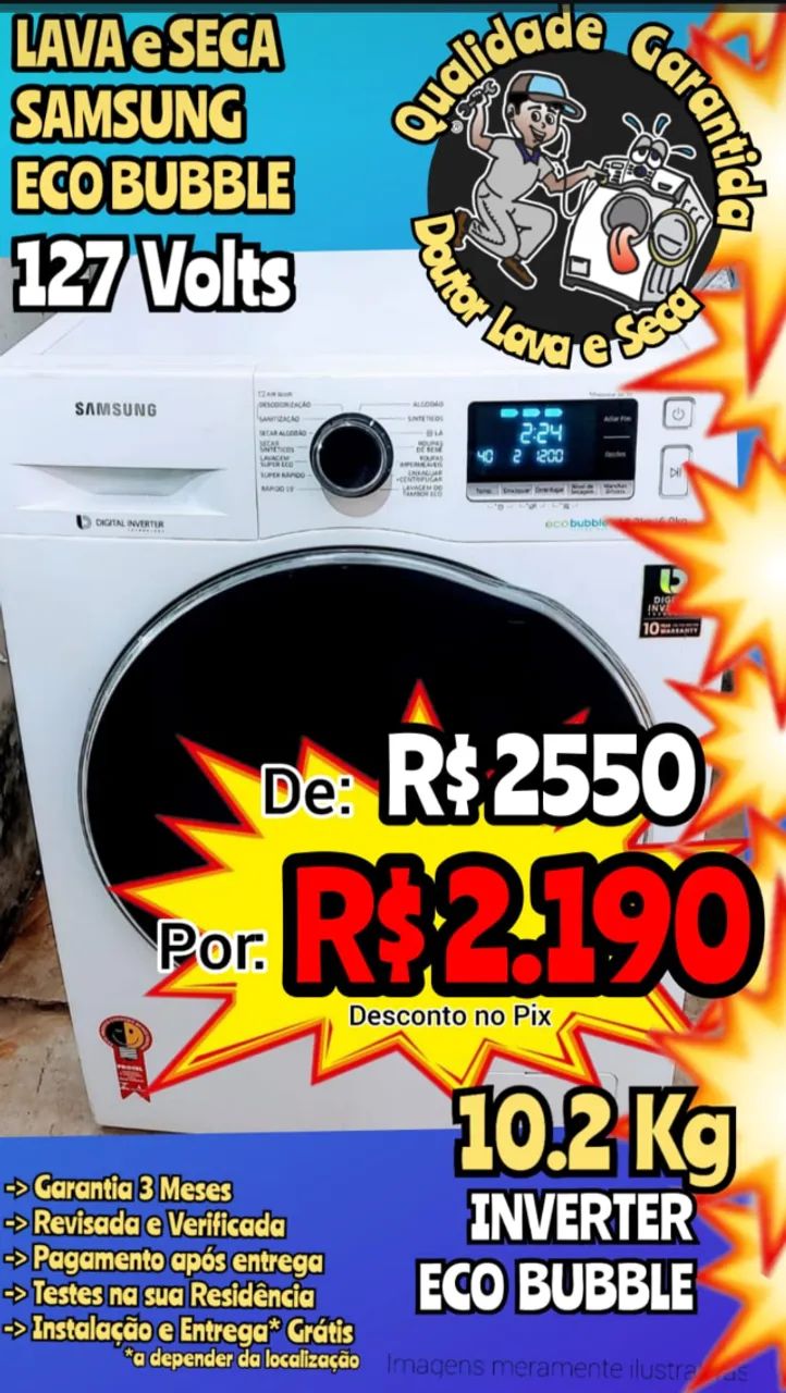 LAVA e SECA SAMSUNG Cristal BLUE 