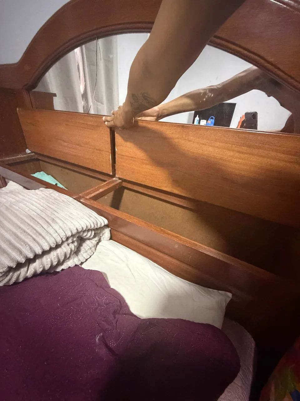Cama casal em madeira - Foto 3