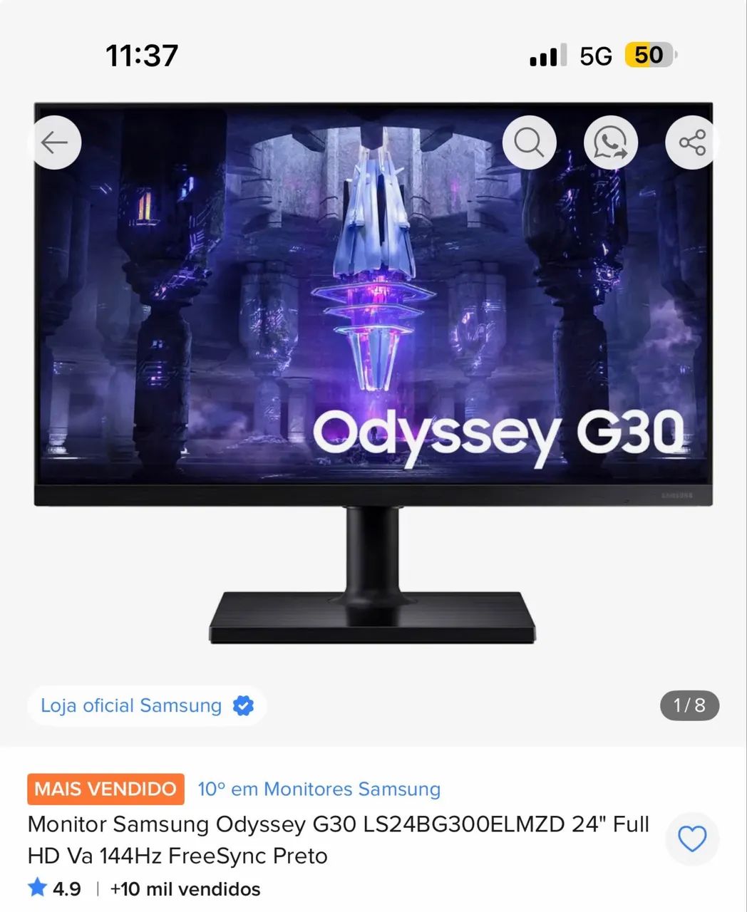MONITOR 144hz SAMSUNG