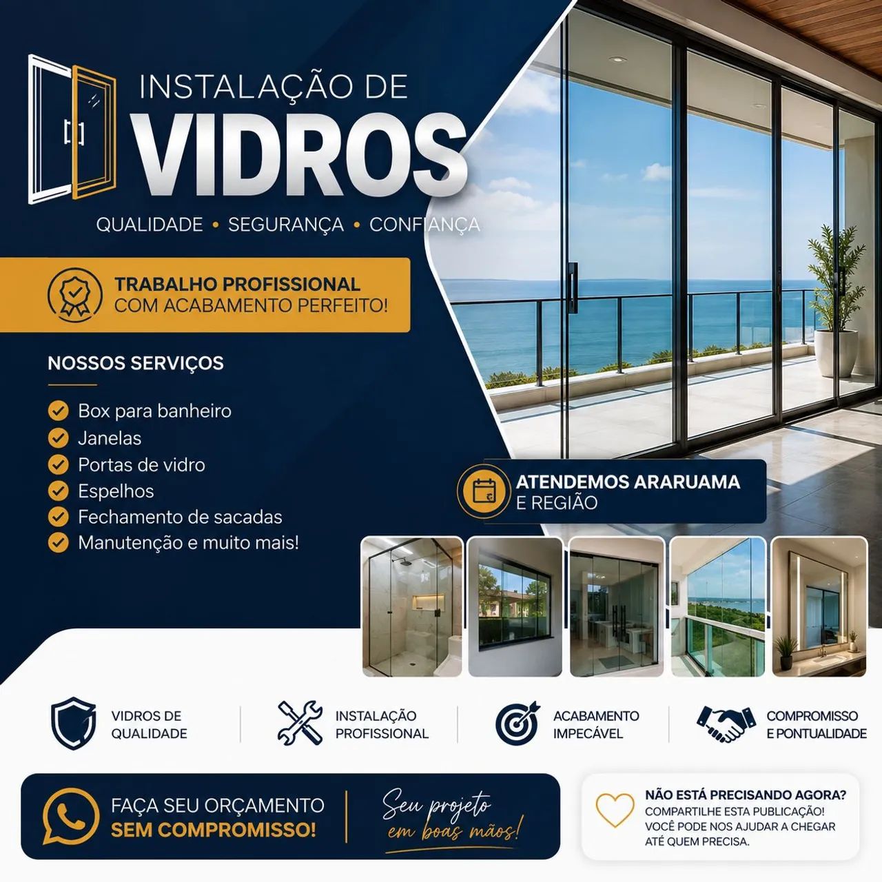 INSTALAÇÃO DE VIDROS  - Foto 2