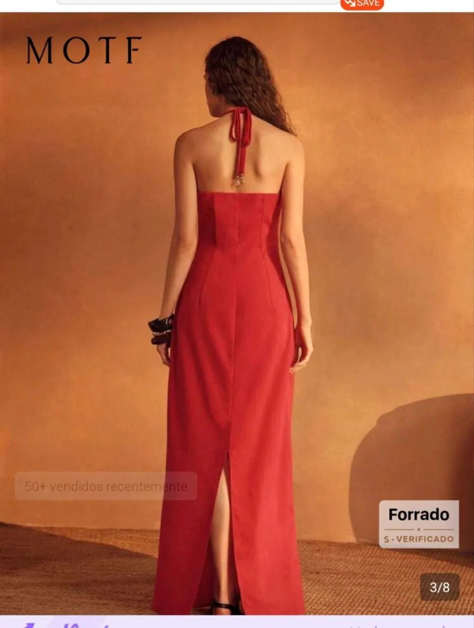 Vestido vermelho linho com viscose  - Foto 3