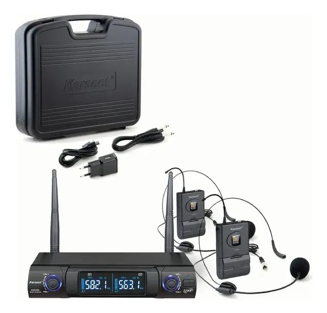 Microfone Karsect Ks248dh Duplo Headset Preto
