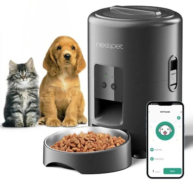 Alimentador Inteligente Comedouro Automático Pet Aplicativo Newpet 2 Litros