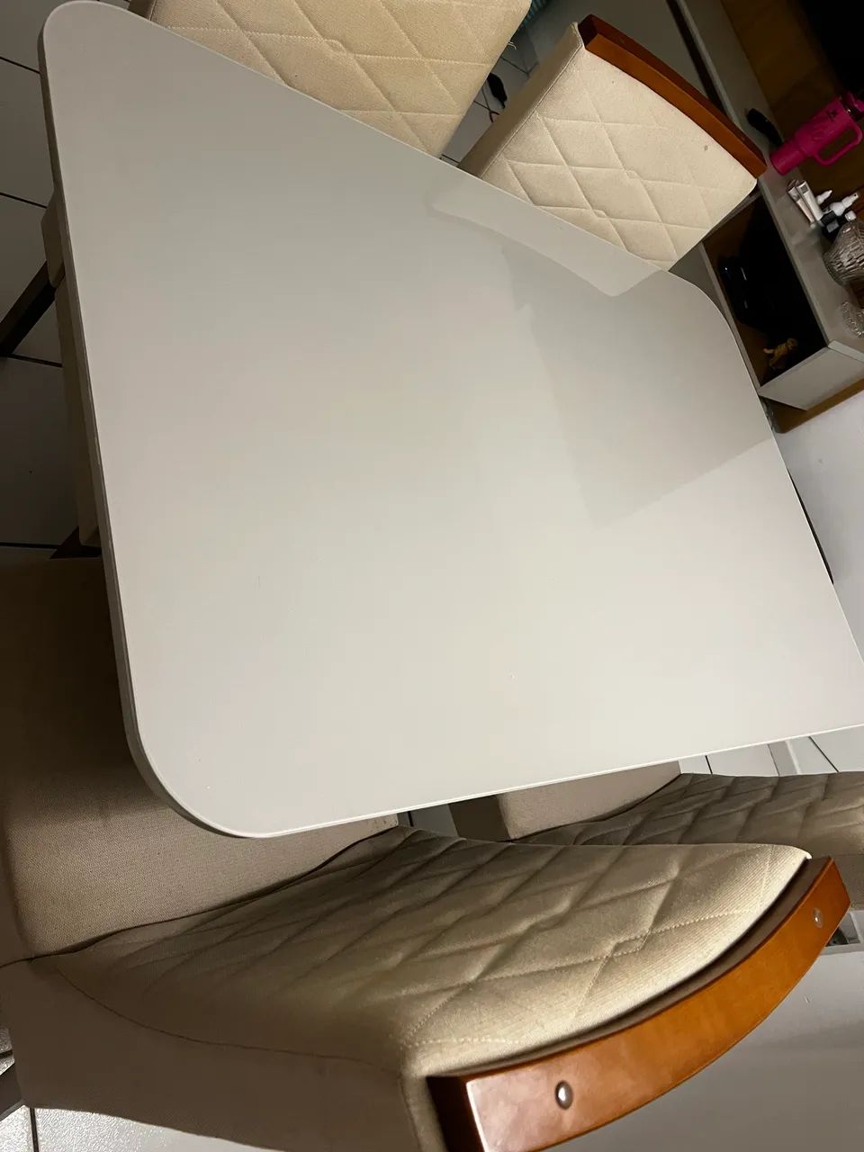 Mesa 4 cadeiras com tampo de vidro.  - Foto 4