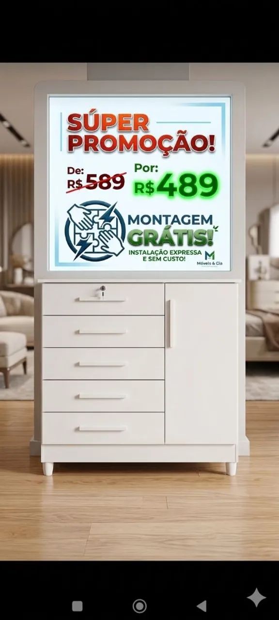 Cômoda em promoção  de hj montagem grátis 