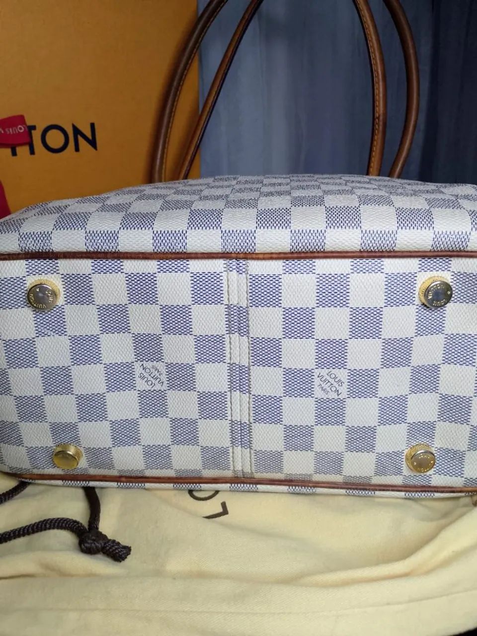 Bolsa Louis Vuitton Figheri PM - Damier Azur Original - Foto 3