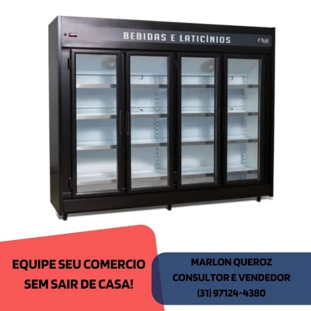 Freezer Auto serviço 4 Portas Preto Polar 