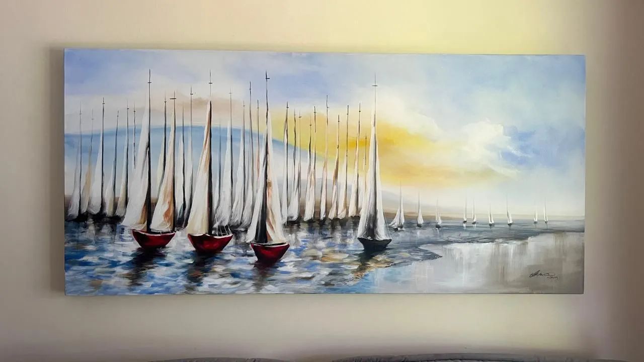 Quadro pintado a mão. 