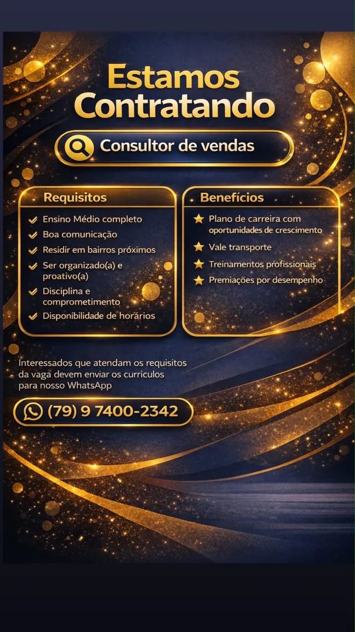 Vagas para consultor de vendas 