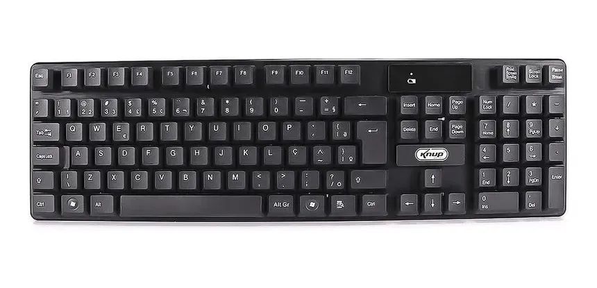 Kit Teclado e Mouse Sem Fio Knup KP-2063 2.4GHz USB ABNT2 Preto