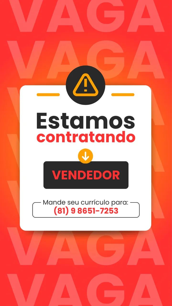 Vaga para vendedor 