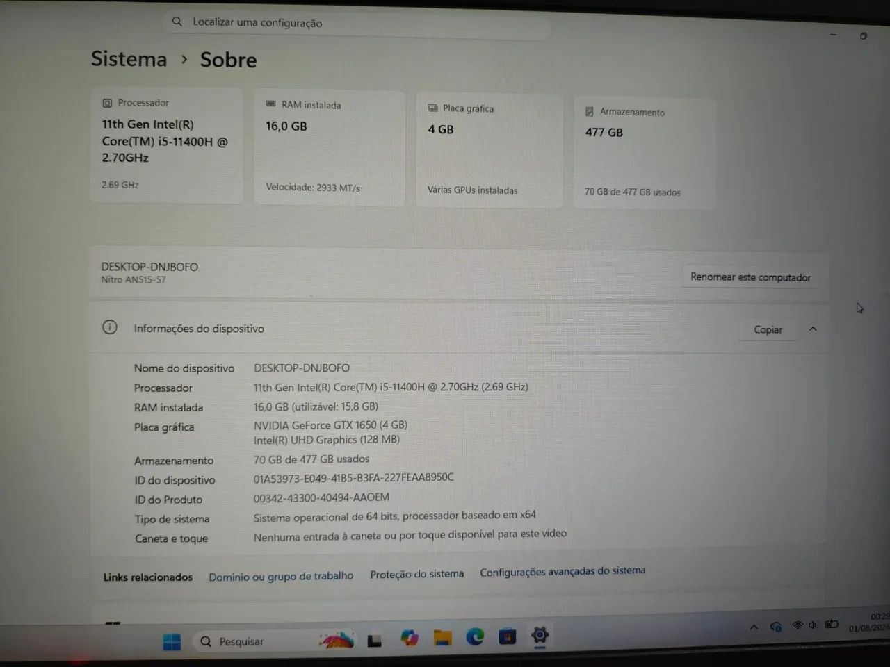 Notebook Acer nitro v5 gamer - Foto 5